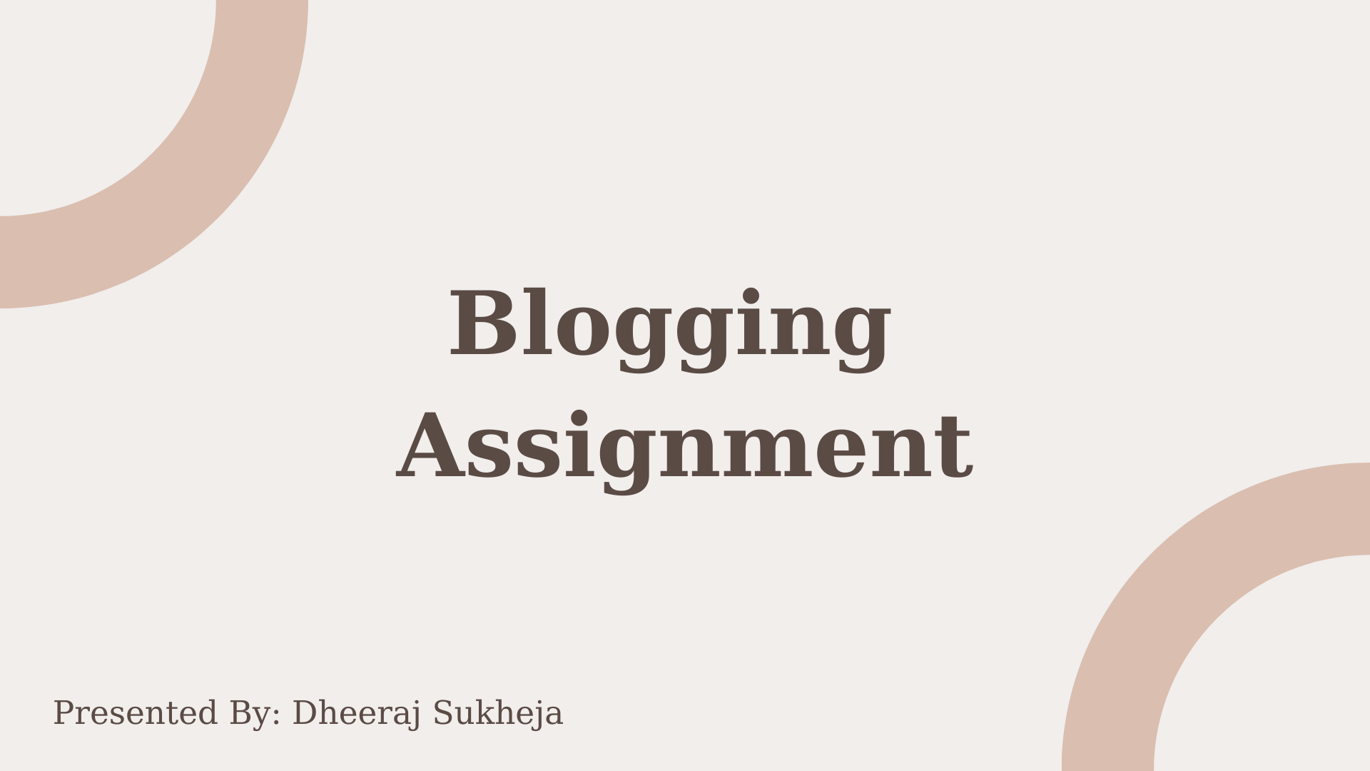 Blogging Assignment